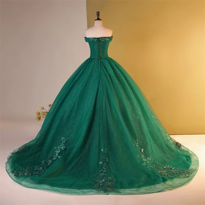 2024 Vestidos Sweet Flower 15 Quinceanera Dresses Party Dress With Train Real Photo Ball Gown Dresses For Quinceanera Cusotmized