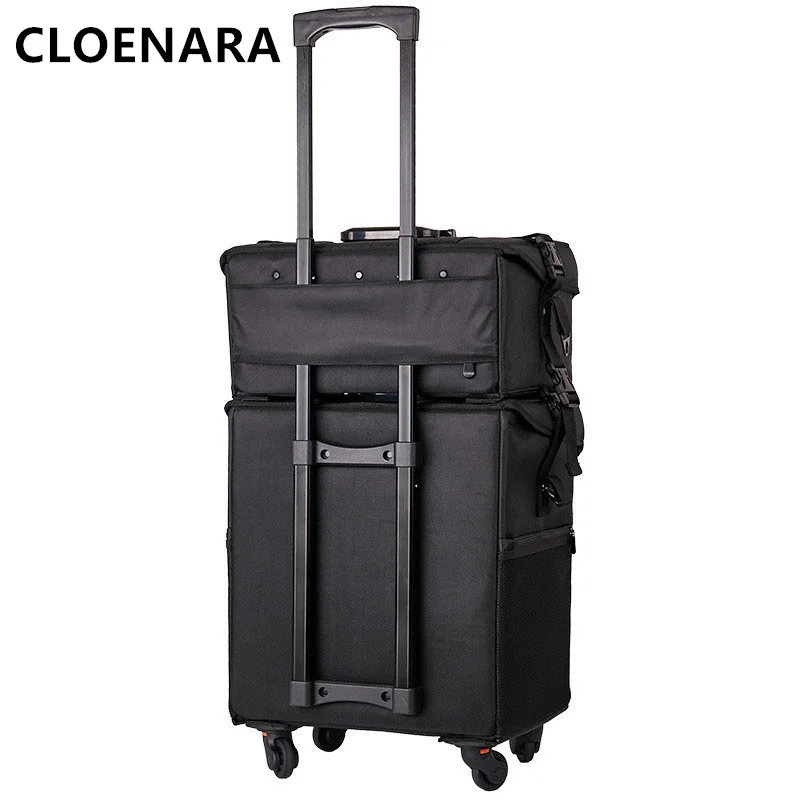 COLENARA Luggage Ladies Trolley Bag Large Capacity Nail Technician Professional Beauty Tools Box with Wheels Rolling Suitcase