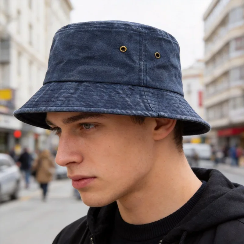 Vintage Washed Bucket Hats Sommerlicher Freizeit-Fischerhut für Herren und Damen Outdoor
