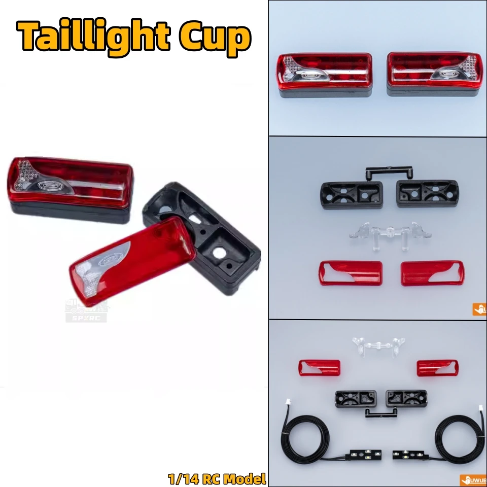 Abajur luz traseira copo led plástico universal para 1/14 tamiya rc scania 770s volvo man tgs tgx caminhão reboque brinquedo peças