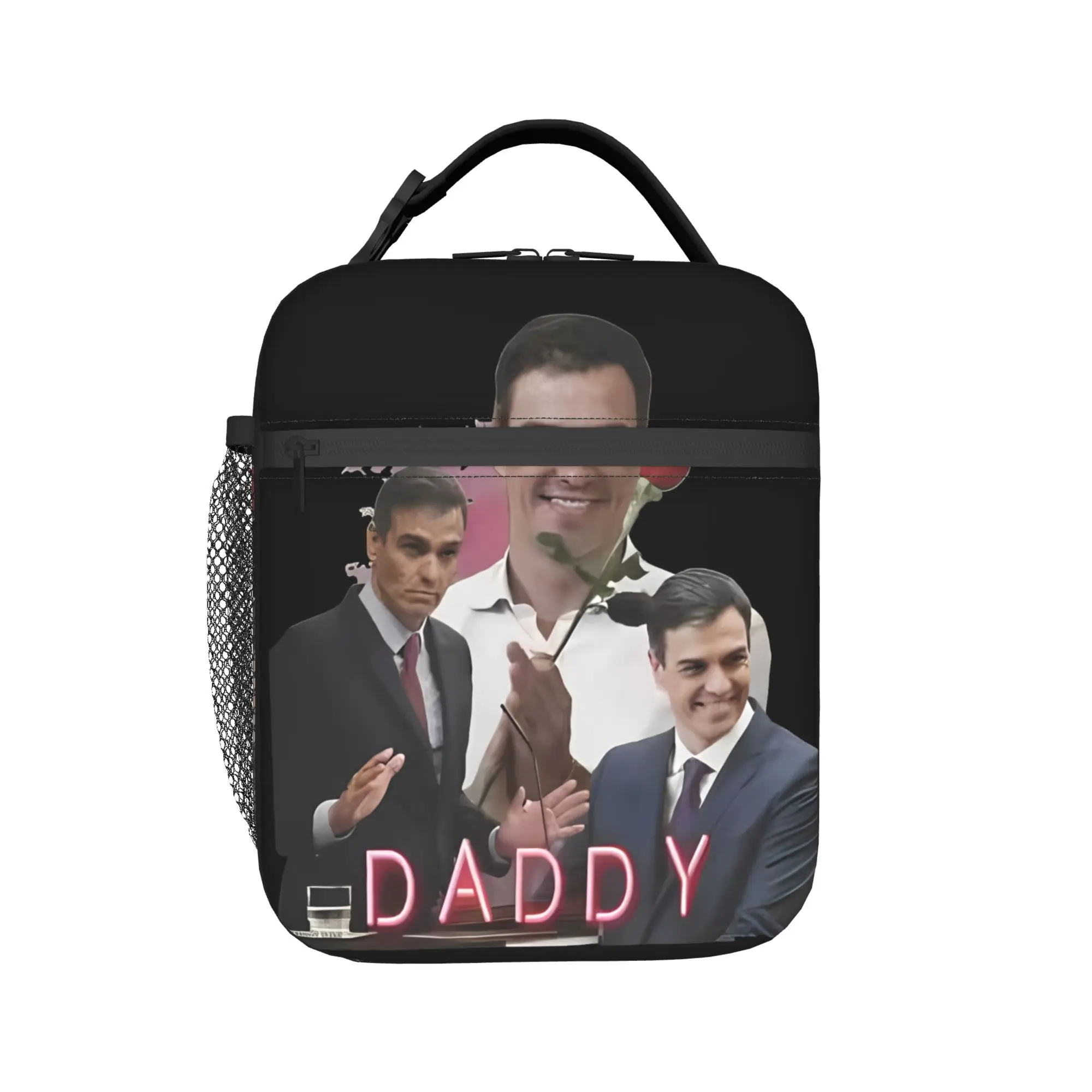 Pedro Sanchez Lunch Bag Daddy Kawaii Lunch Box Picnic Portable Thermal Tote Handbags For Men Oxford Custom Cooler Bag