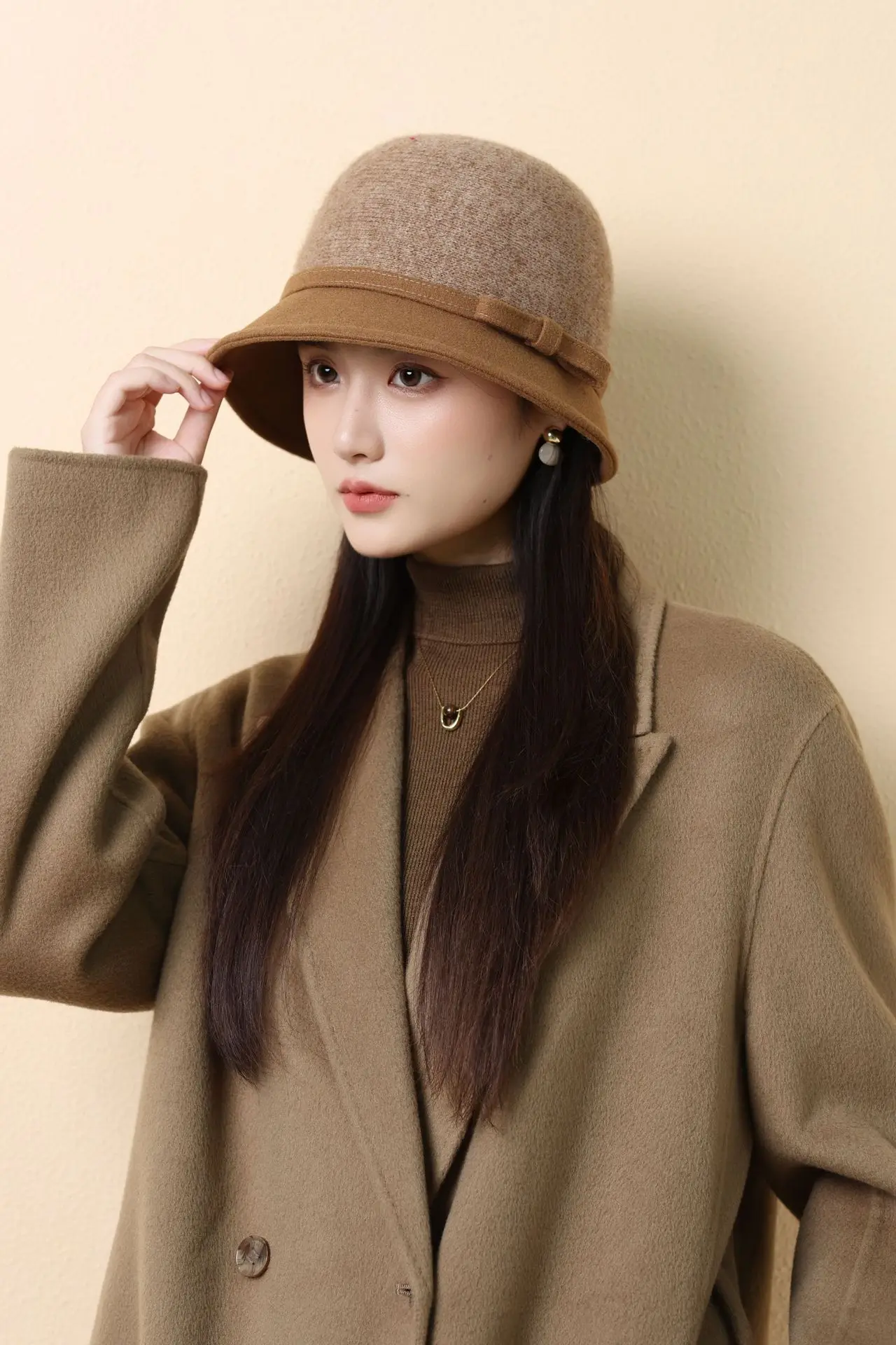 

Осень-зима 2022, женская рыбацкая шляпа в корейском стиле, теплая панама с бантом, модная шляпа для бассейна, женские уличные повседневные головные уборы