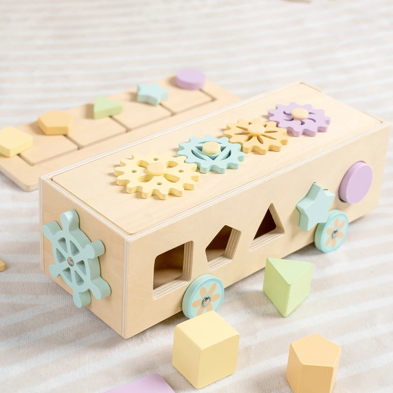 مجموعة مكعبات بناء التعرف على الأشكال مع شاحنة سحب متعددة الوظائف تعزز التنمية المعرفية لدى الطفل التعلم المبكر #4