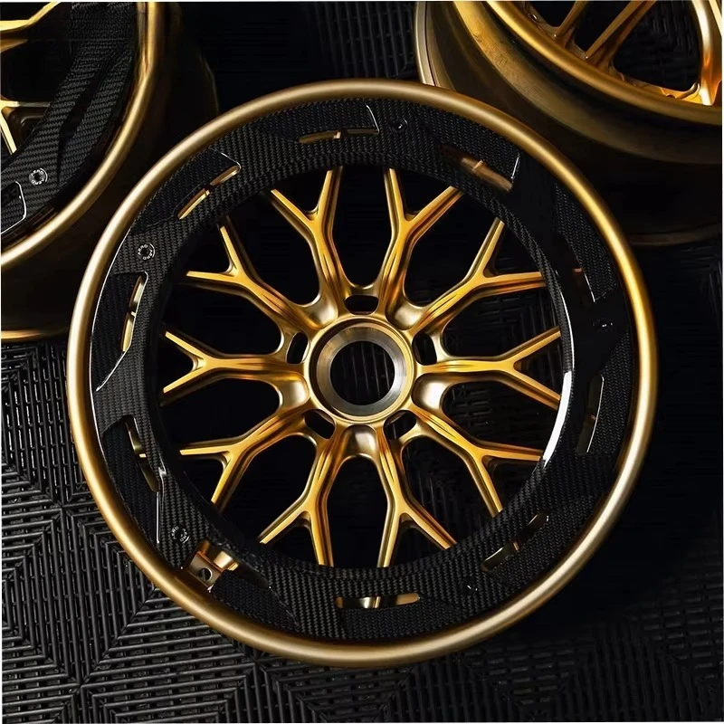 Izable:Wholesale Light Black 18-24 Inch Passenger Car Rims 5x112/120/114.3/130 Forged Concave Carbon Fiber Wheels