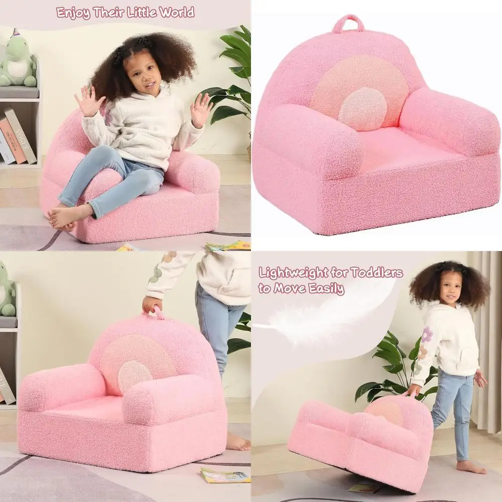 

Colorful Pink Rainbow Toddler Armchair by Comy and Snly