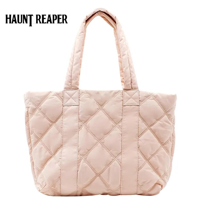 

New Women's Large Quilted Handbag Filled Shoulder Bag Designer Handbag Work Shopping Bag with Zipper