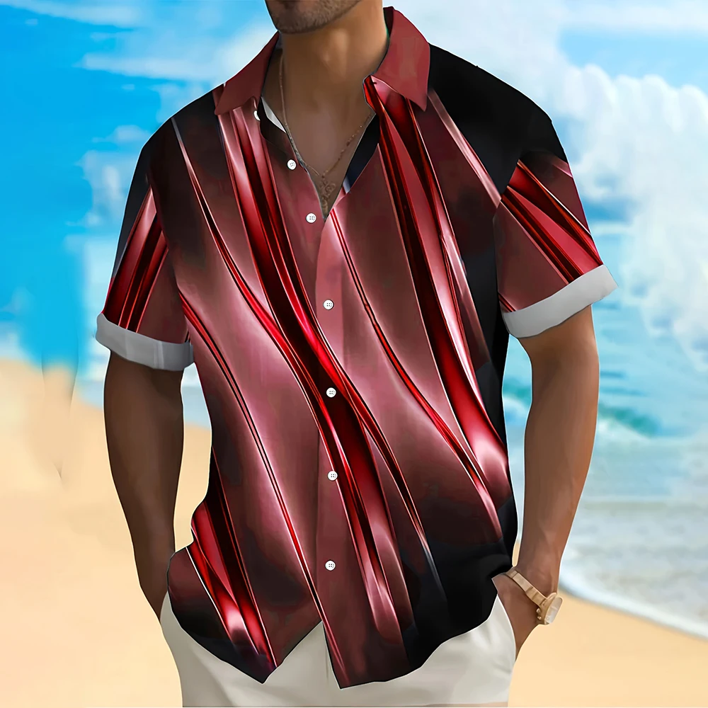 

Men'S Fashion Shirts Hawaiian Vacation Shirts Men'S Plus-Size Lapel Button-Down Clothing Summer Casual Everyday Loose Shirt