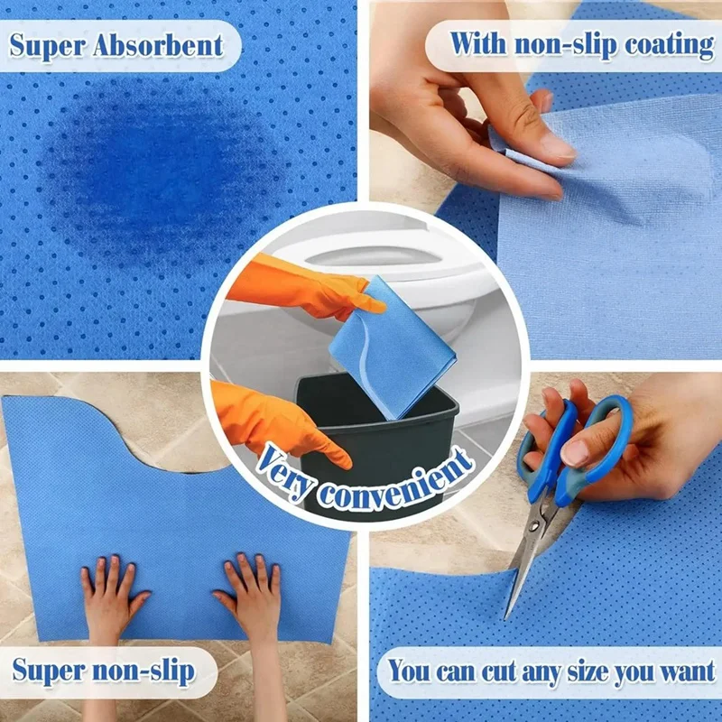 BAAG-20 حزمة من سجادات المرحاض للاستعمال مرة واحدة، واقي أرضية المرحاض الماص، سجادة أرضية المرحاض للاستعمال مرة واحدة، حصيرة المرحاض على شكل حرف U
