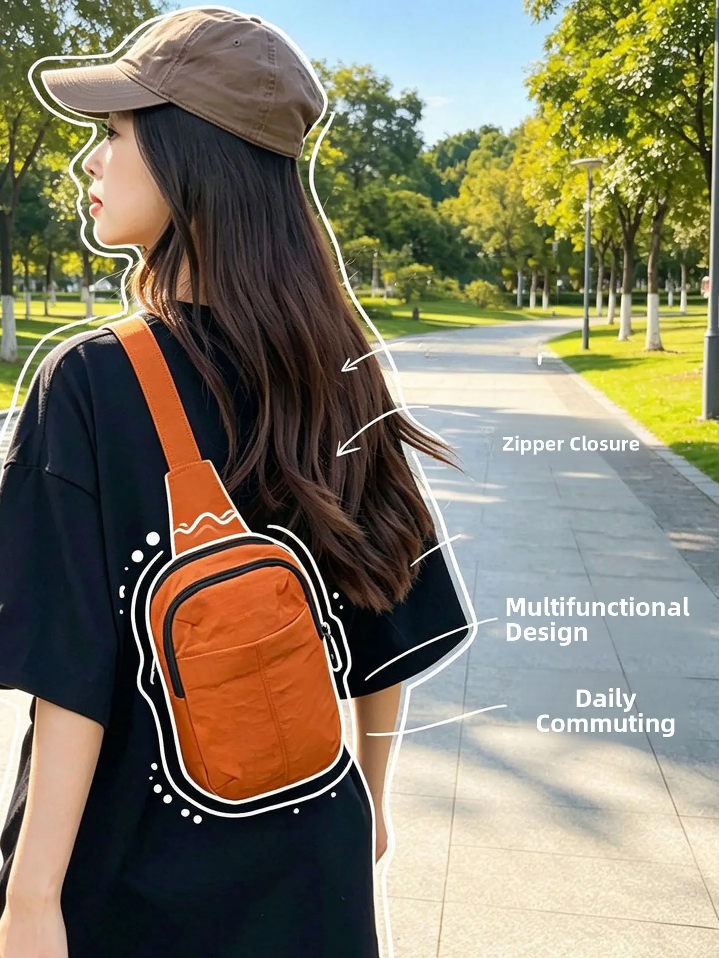 outdoor-commuting-chest-bag-women's-multi-functional-cycling-mobile-phone-bag-children's-small-crossbody-bag-summer