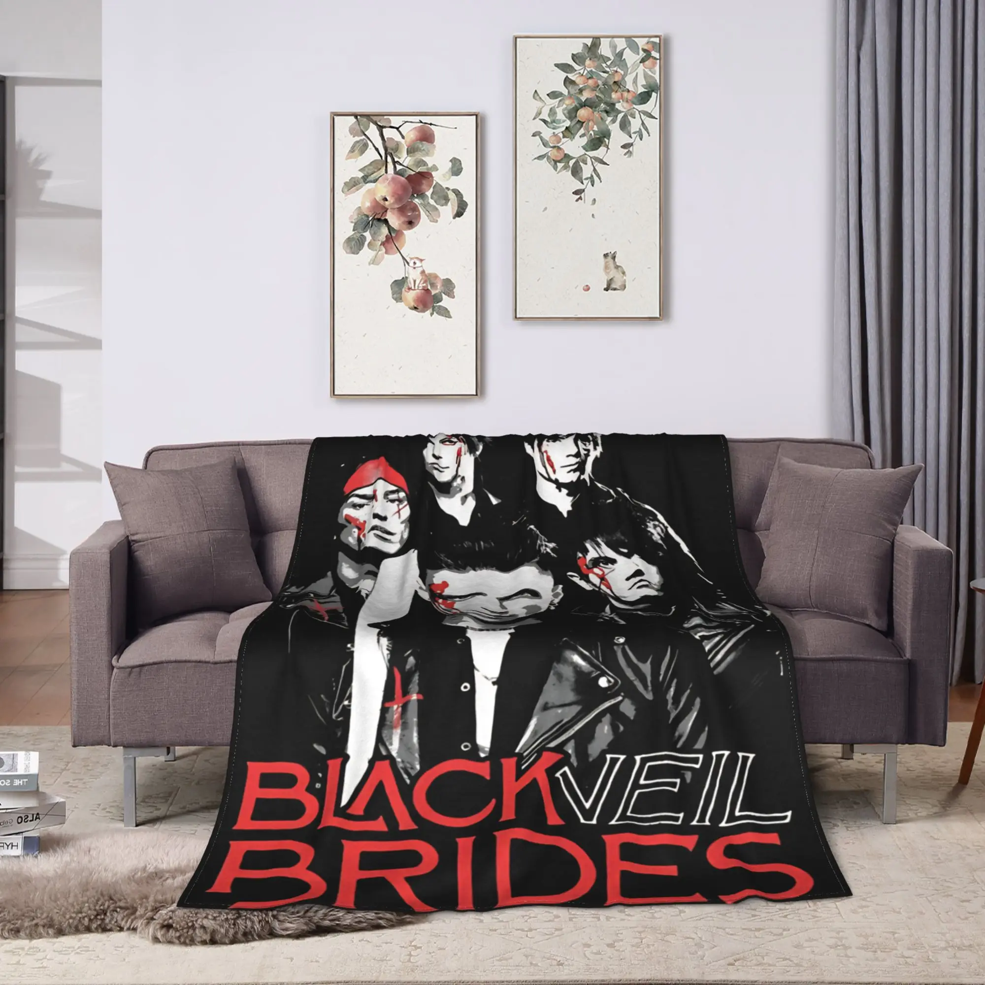 BLACK VEIL BRIDES BAND Blanket Quality Warm Soft  Bedding Throws Winter Girls Boys Living Room Funny Bedspread