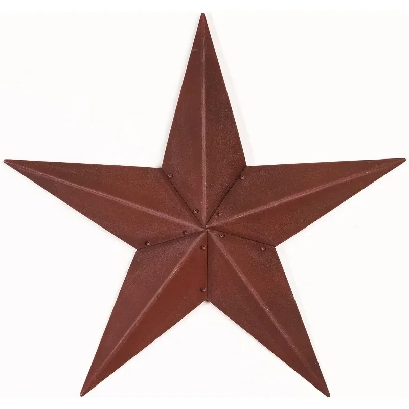 Barn Star 36 inch Galvanized Hanging Star Farmhouse Wall Decor Burgundy