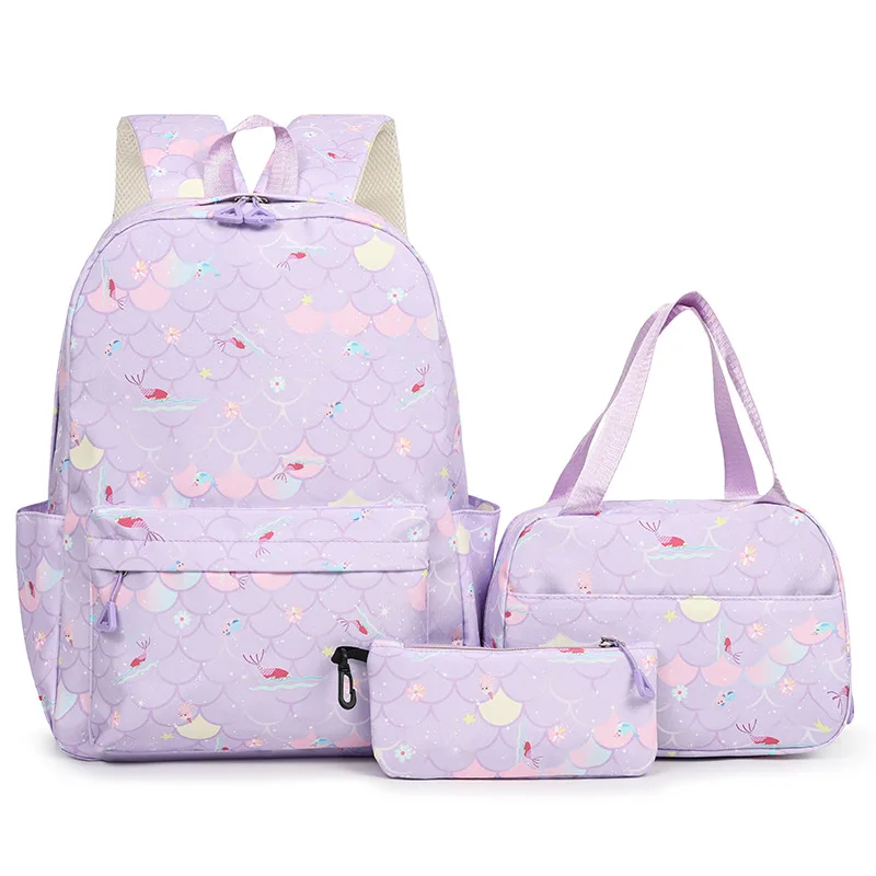 3PCS Backpack Set Fashion Backpack Lunch Bag Pencil Case Backpacks for Middle High School Students School Bag Travel Backpack