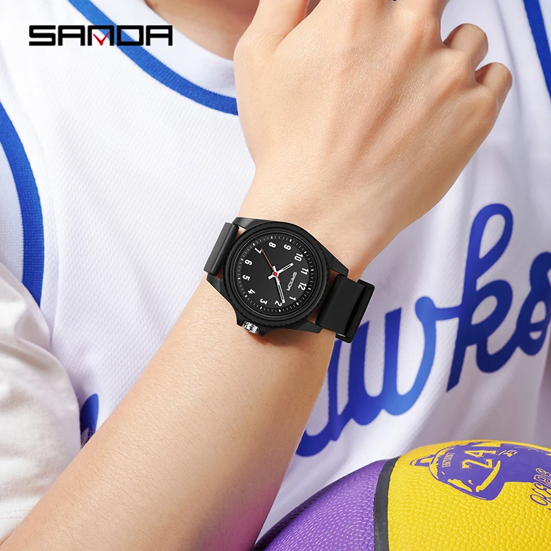 SANDA 3274 جديد 2025 ساعة كوارتز طالب عادية بسيطة مقاوم للماء امتحان الرياضة في الهواء الطلق موضة ساعة أطفال reloj niño