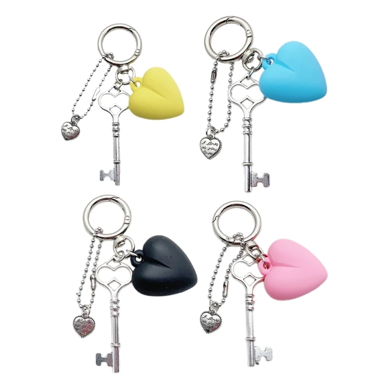 Stylish Metal Keychain with Distinctive Heart shaped Pendant Keyring Phone Pendant Great Addition to Your Collection