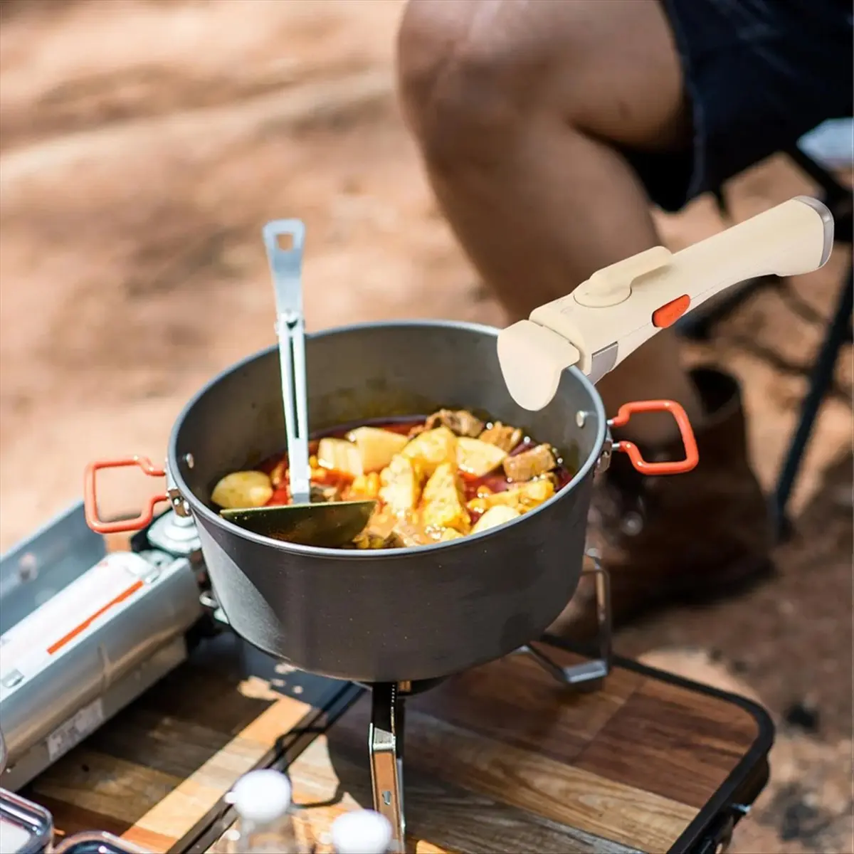 A67T NEW Pot Handles Replacement Detachable Ergonomic Reusable Heat-Resistant Grip Removable Pot Handle for Cookware Camping C