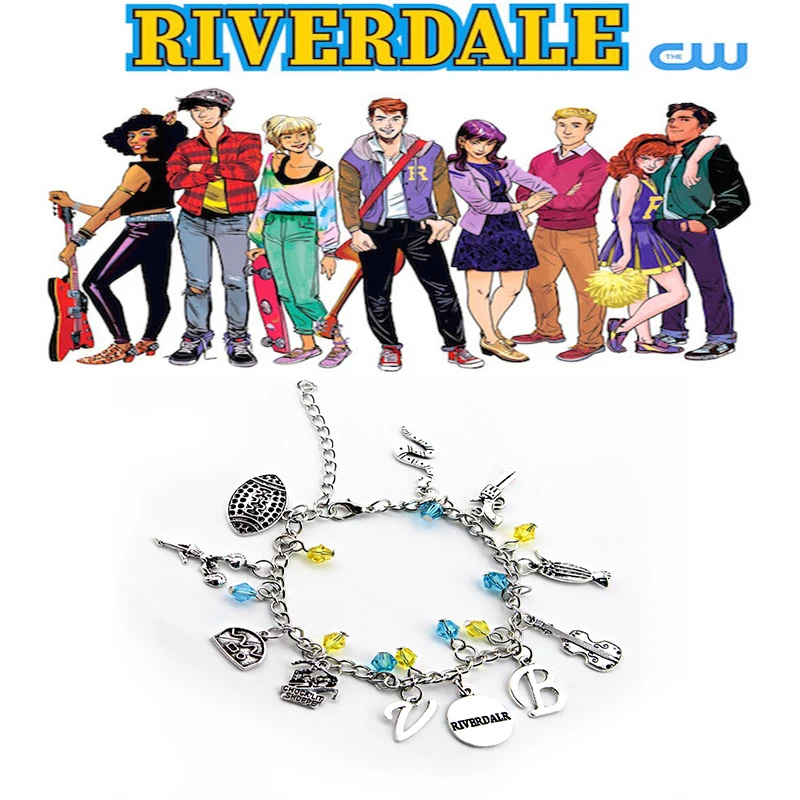 Cartoon Anime Riverdale Charm Pendant Bracelet Bangles Guitar Letter Sign Multi Combination Friendship Jewelry Christmas Gift