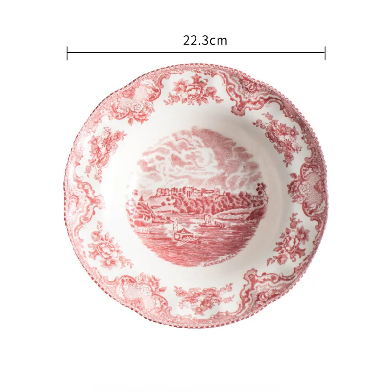 Retro Ceramic Plate Restaurant Creative Spaghetti Plates Office Desktop Afternoon Tea Dessert Organizer Home Kitchen Tableware