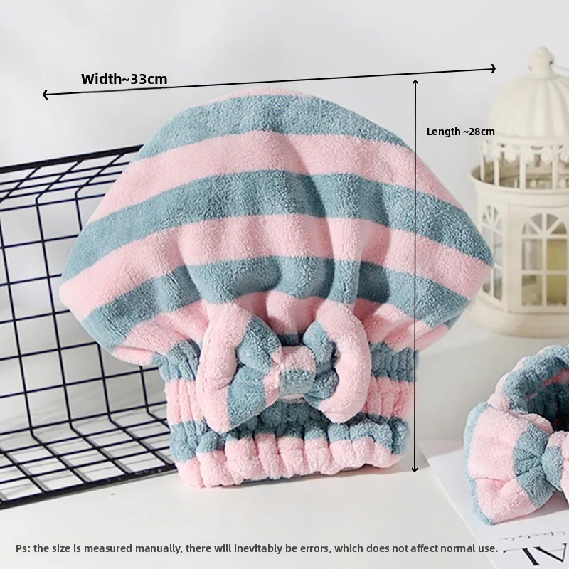 Princess-style hair-drying cap for women, turban-style, suitable for long hair, super absorbent, fast-drying, thickened