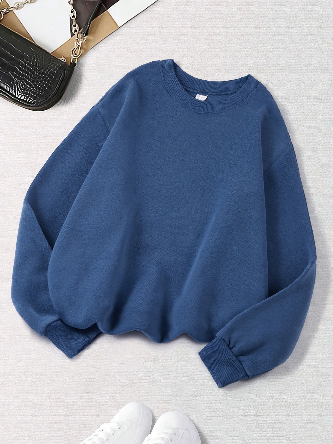 Herbst Hoodie Frauen Plus Größe Sweatshirt Bequeme Solide Tops Fleece Mode Kleidung Straße Weiche Sportswear Casual Warme Pullover – Detail 17