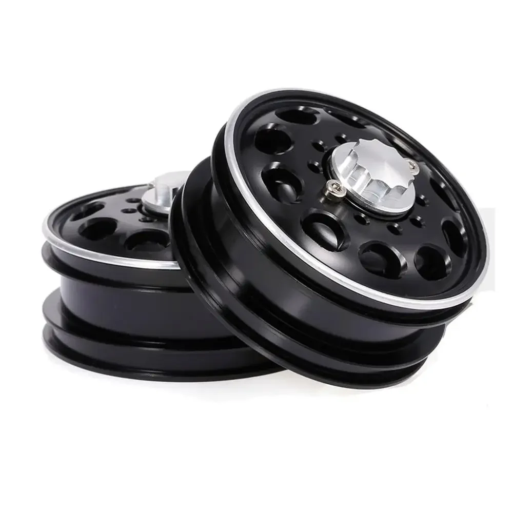 2pcs Trailer Rear Hub Aluminum Alloy Rim 10 Spokes for 1/14 Tamiya Tractor Truck RC Climber Trailer