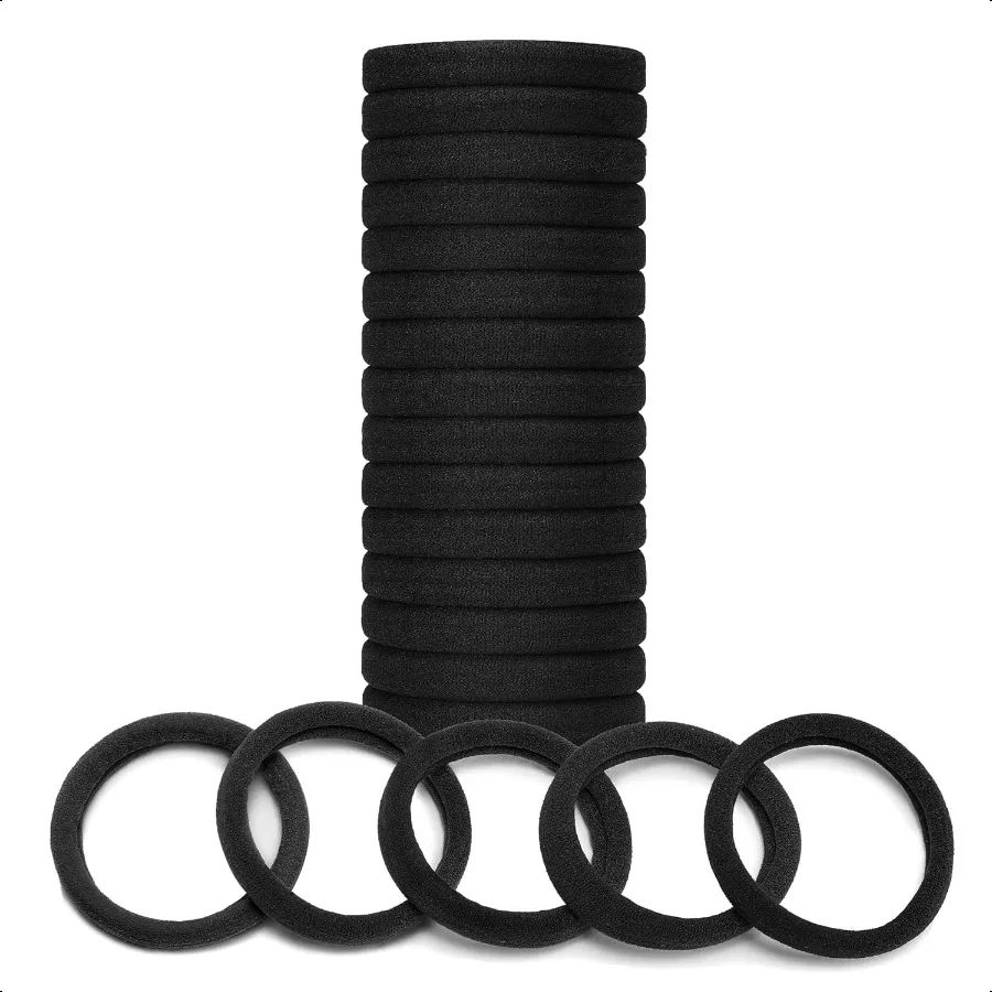 

Hair Ties 50 Pcs Extra Thick 5CM Bulk Elastic Hair Bands for Thick Heavy Hair Seaml Hair Accories for Women and Girls Ponytail