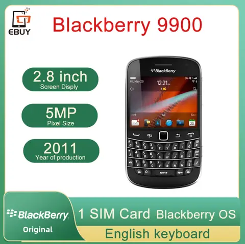 Blackberry Bold Touch 9900 3G Mobile Phone QWERTY Keyboard 2.8'' TFT Screen WiFi 5MP 8GB ROM Cellphone