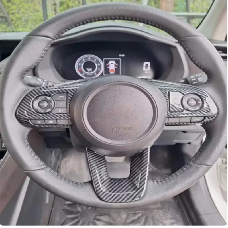 

For Toyota Yaris Cross 2024+ ABS Carbon Fiber Car Steering Wheel Panel Decoration Cover Trim Moulding Sticker accessories