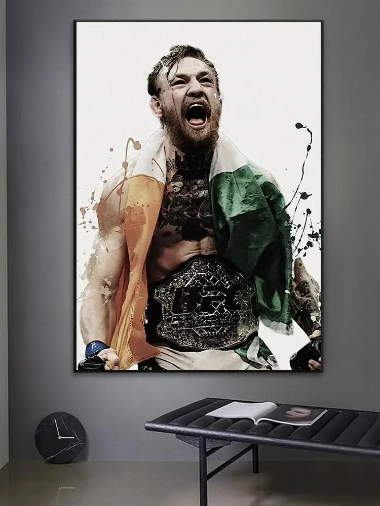 كونور الملاكمة الملهم والملصقات المهنية ، طباعة اللوحة على قماش ، ديكور الجدار ، صالة الألعاب الرياضية الفن ، ديكور الغرفة #2