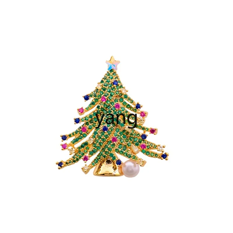 

LMM cute Christmas tree high-end brooch natural freshwater pearl pin Japanese and Korean plant corsage accessories