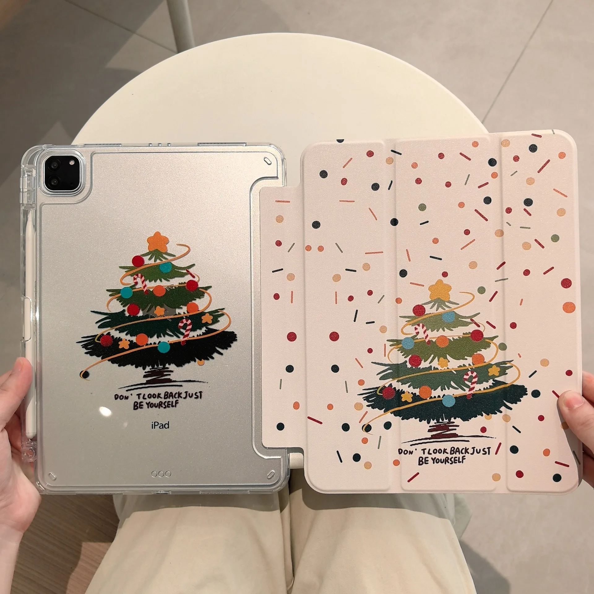 Christmas Tree Pen Slot Tablet Case For iPad Mini 6 7 Pro 2025 2024 2022 2021 2020 2019 2018 2017 11 10th Air 2 3 4 5 6 7 Cover