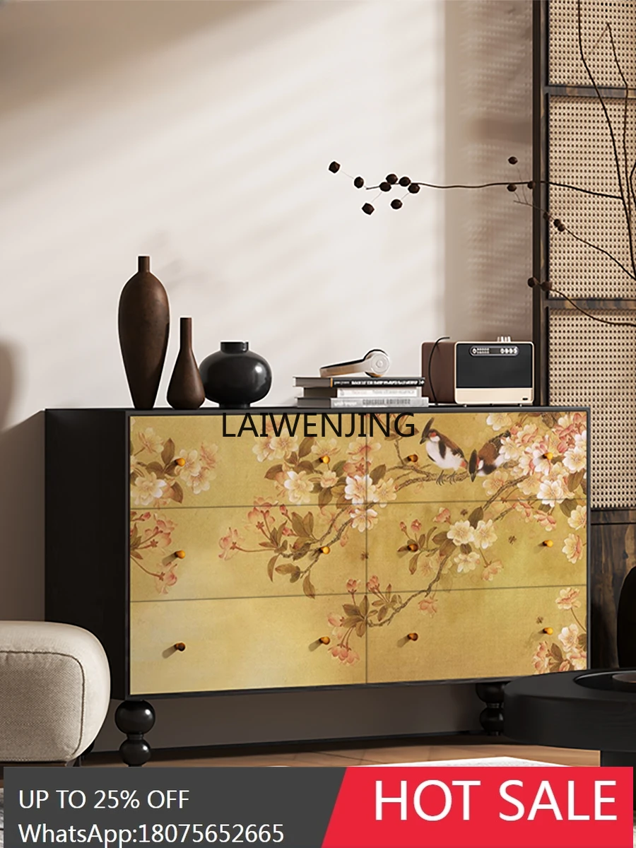 SGF flower and bird picture six chest cabinet dresser retro living room entrance dining room cabinet