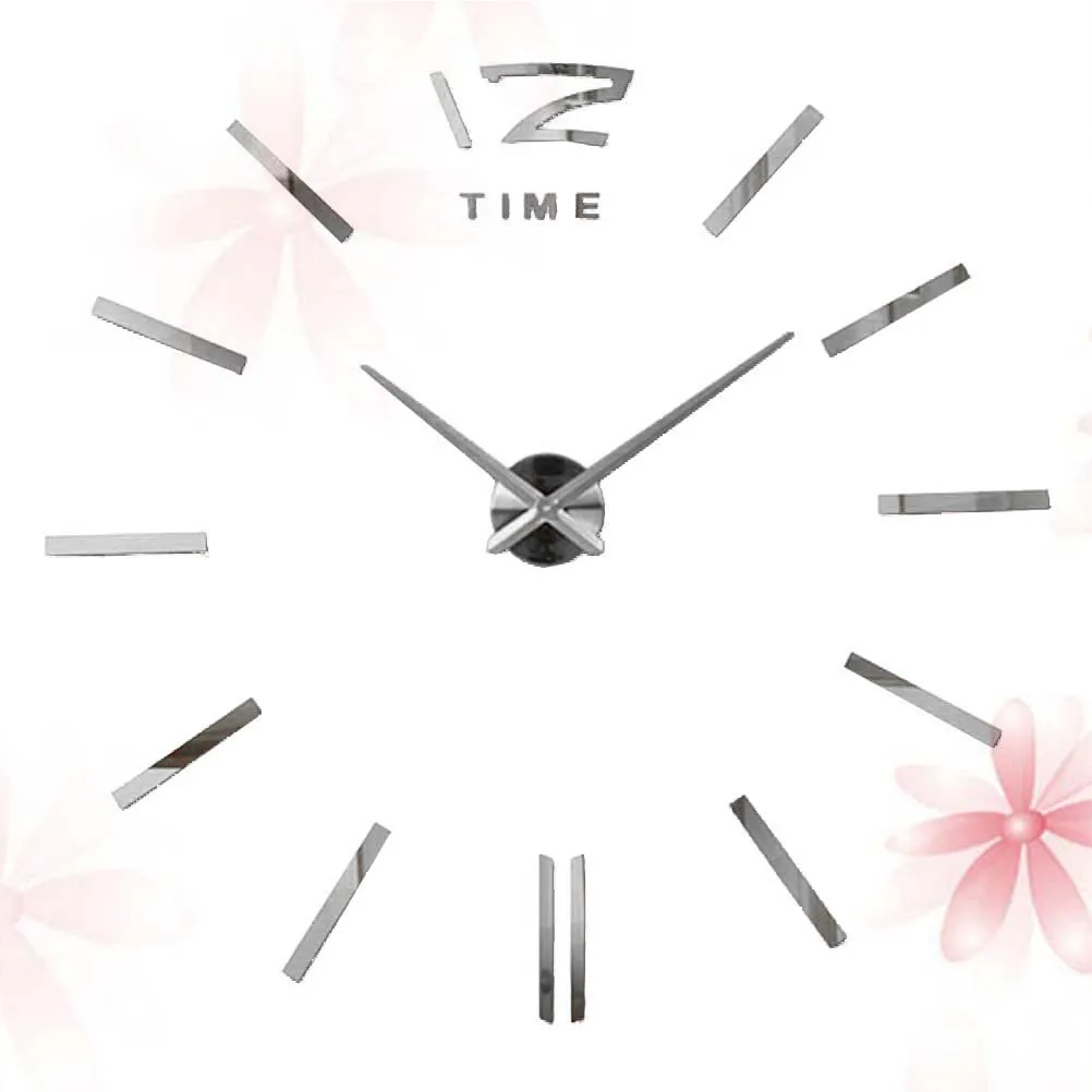 

1pc Acrylic Mirror Silent Hanging For Living Room Office Wall Hanging Acrylic Wall Clock Diy Clock Decor Black