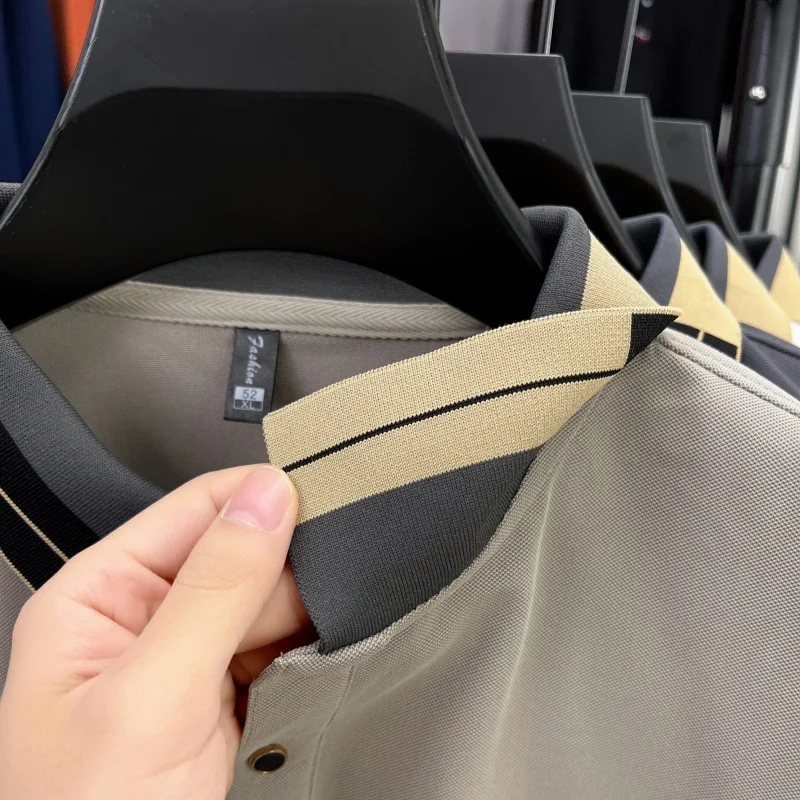Original Design Herren-Poloshirt mit Revers, Herbst-Neuheit, Einfarbig Bedrucktes Langarm-T-Shirt, Hochwertige Business-Freizeitkleidung für Herren – Detail 12