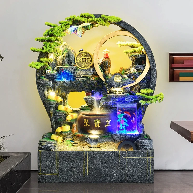

Water Curtain Wall Flowing Water Big Rockery Fountain Entrance Wall Fountain Screen Club Courtyard Landscape Floor Ornaments