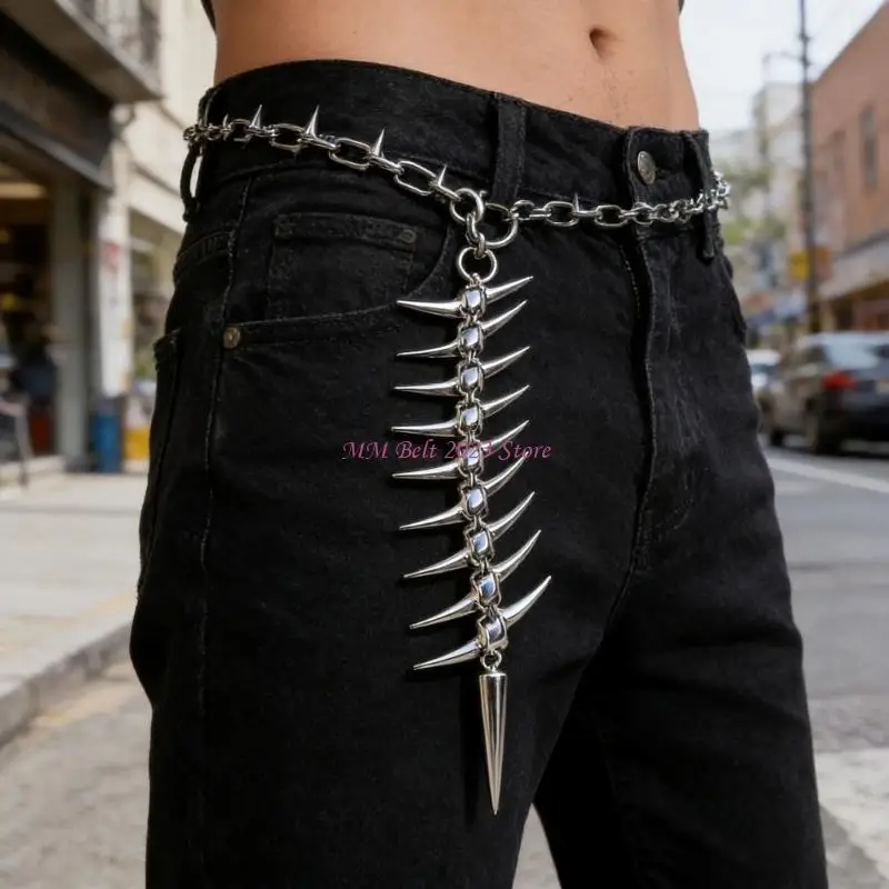 49ME Multifunctional Metal Waist Chain With Ship Wheel Design Fashion Accessory Perfect For Streetwear And Pants Decoration