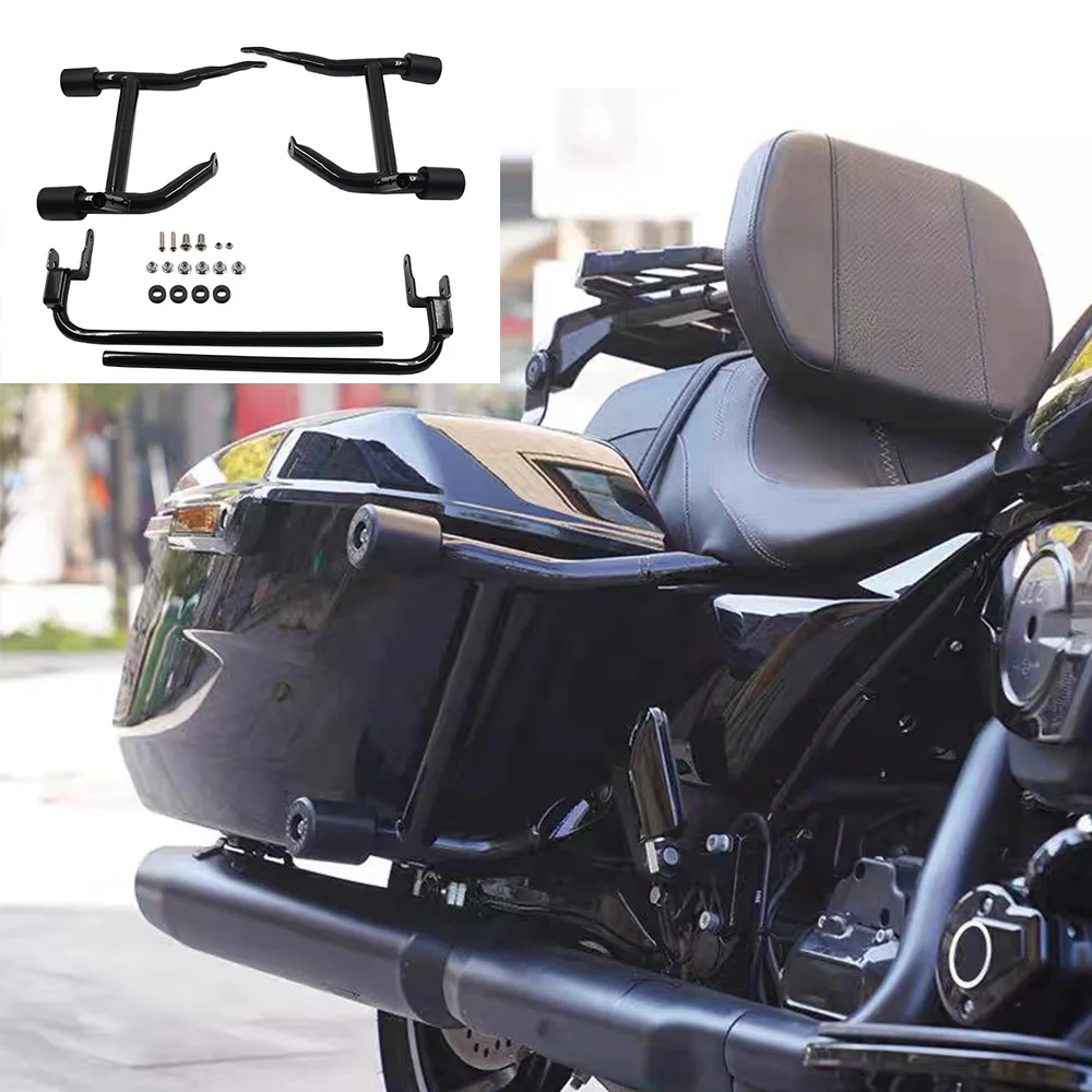 

Motorcycle Black Saddlebags Guard Rails Crash Bar for Harley Touring Street Road Glide 2014-2023 Protection Bump