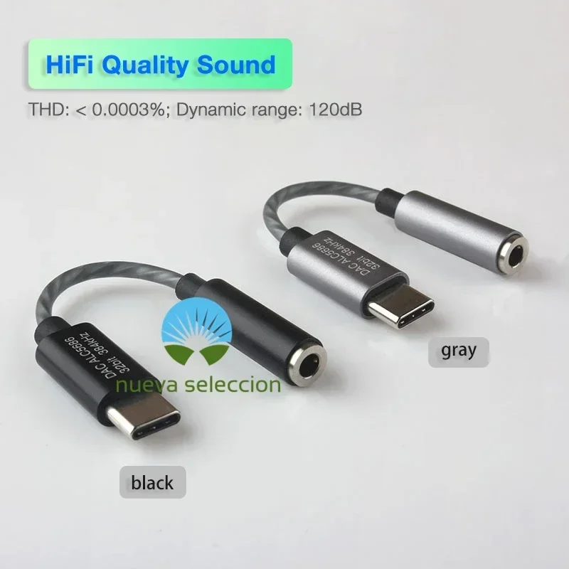 Type C to 3.5mm Earphone Jack DAC Adapter 32bit 384KHz Realtek ALC5686 USB to 3 5 for SAMSUNG OnePlus Xiaomi Huawei Honor Pixel