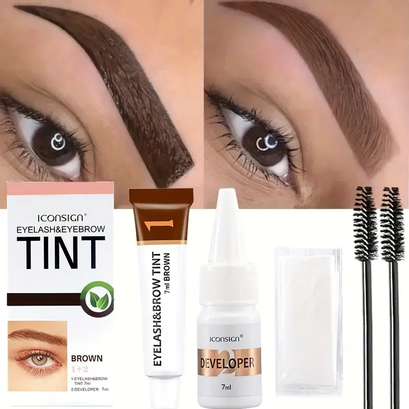 Eyebrow Dye Kit, Waterproof and Sweat-proof Eyebrow Dye, Comes with a Brush, Long-lasting Eyebrow Shaping and Enhancement Effect