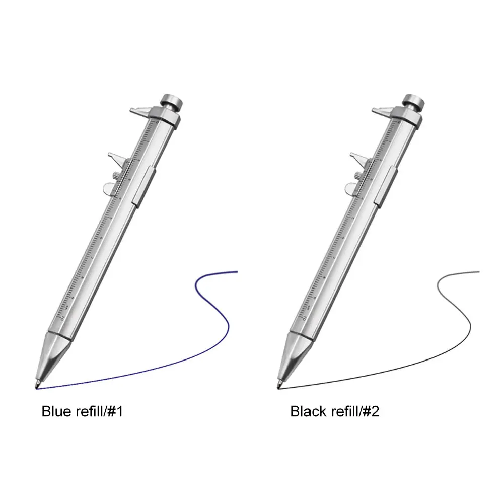 2 in 1 Caliper Type Ballpoint Pen Precise Measurement Range 0-100mm Multifunction Vernier Stationery Portable Tools for Students