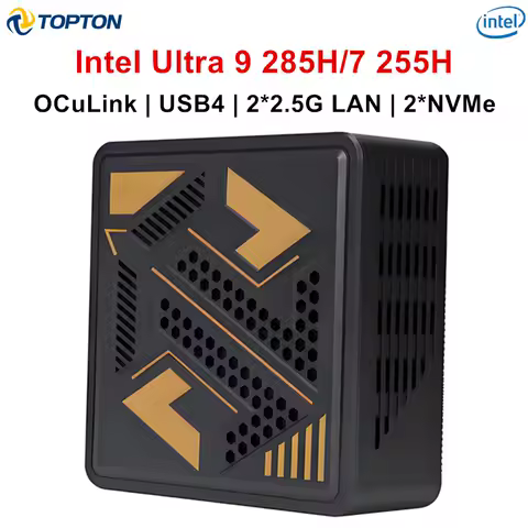 Topton Gaming Mini Computer Intel Ultra 9 285H 185H 7 255H 165H OCuLink USB4 2x2.5G LAN 2xNVMe Windows 11 WiFi6E Desktop Mini PC