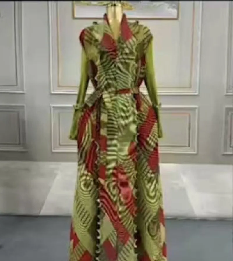 Robe longue ample imprimée trois maisons pour femmes, Trench-Coat à la mode, nouvelle collection africaine 2025