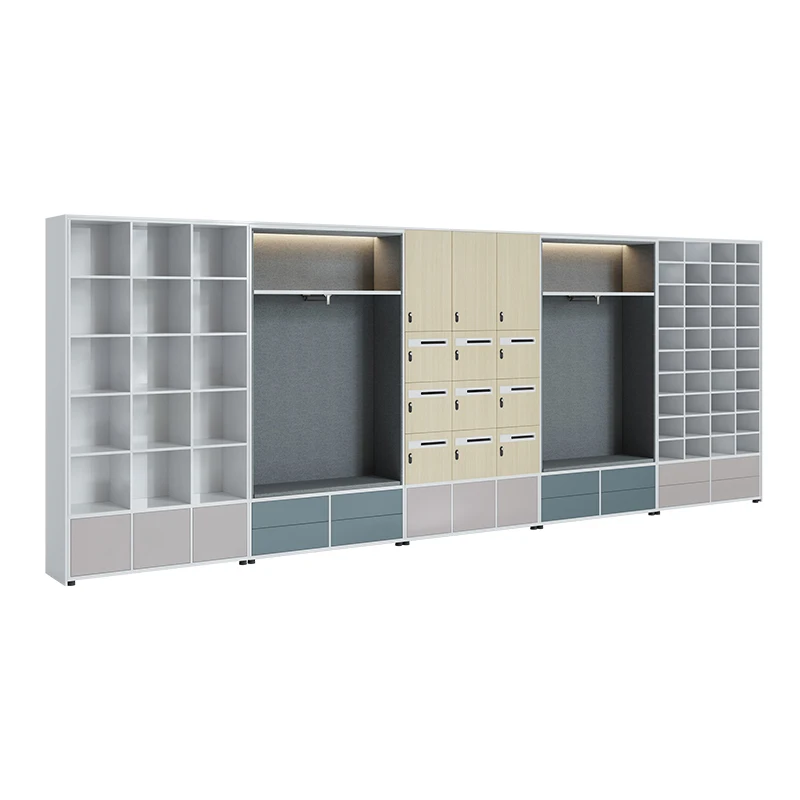 Customized Commercial Office Furniture Display Bookcase Wooden Filing Cabinet Drawer Open Door Storage File Cabinet