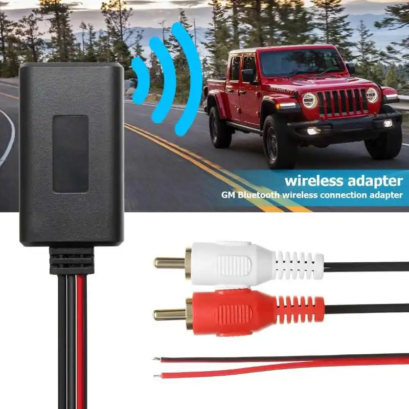

1PC Car Universal Wireless Bluetooth Module Music Adapter RCA Auxiliary Audio 2 RCA Cable Durable Car Music Adapter