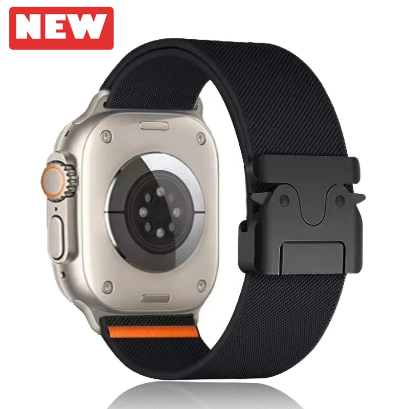 Nylon Strap for Apple Watch Ultra 2 Band 49mm 10 9 8 7 45mm 41mm 44mm 46mm 42mm Braided Elastic Bracelet for IWatch Series 6 SE