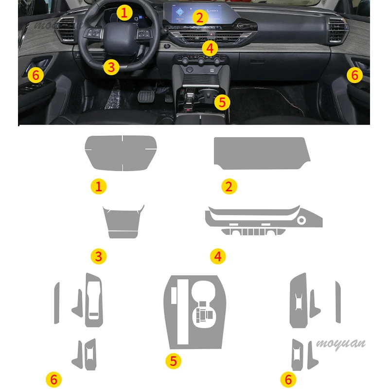 TPU Transparante Film Voor Citroen C5x C5-X Auto Interieur Stickers Middenconsole Gear Touchscreen Deur Ramen Hefpaneel