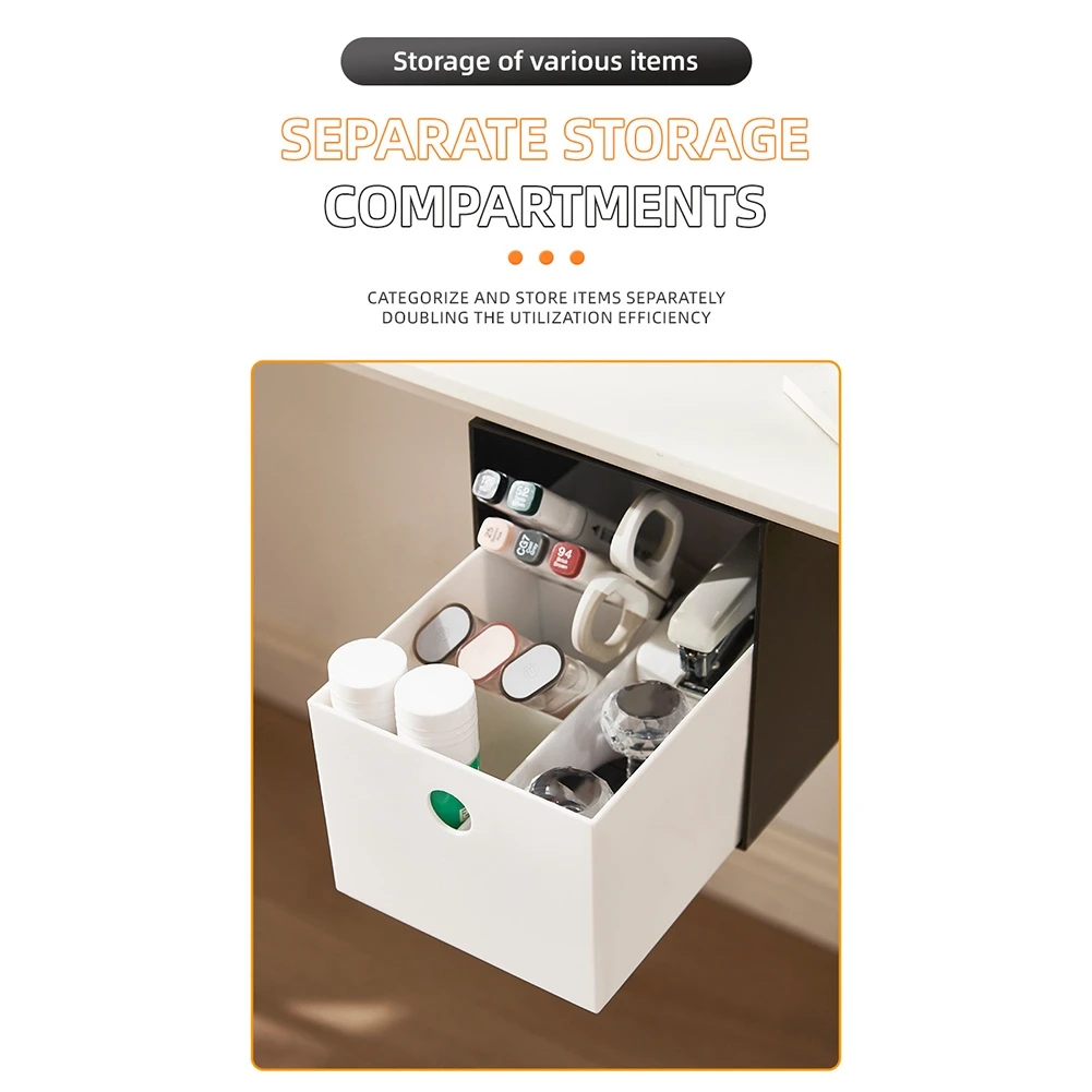 

MCGS- Under The Table Drawer Typ Desktop Storage Box For Sundries Storage Box Sundries Kitchen Cabinet Storage Rack
