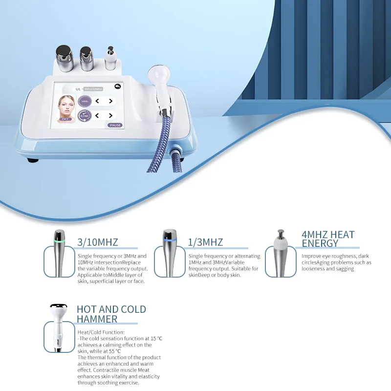 Appareil de beauté coréen I-Cool Ultrason Face Lift, Couche profonde, Anti-âge, Élimination des déformations, Resserrement de la peau, Machine multifonction