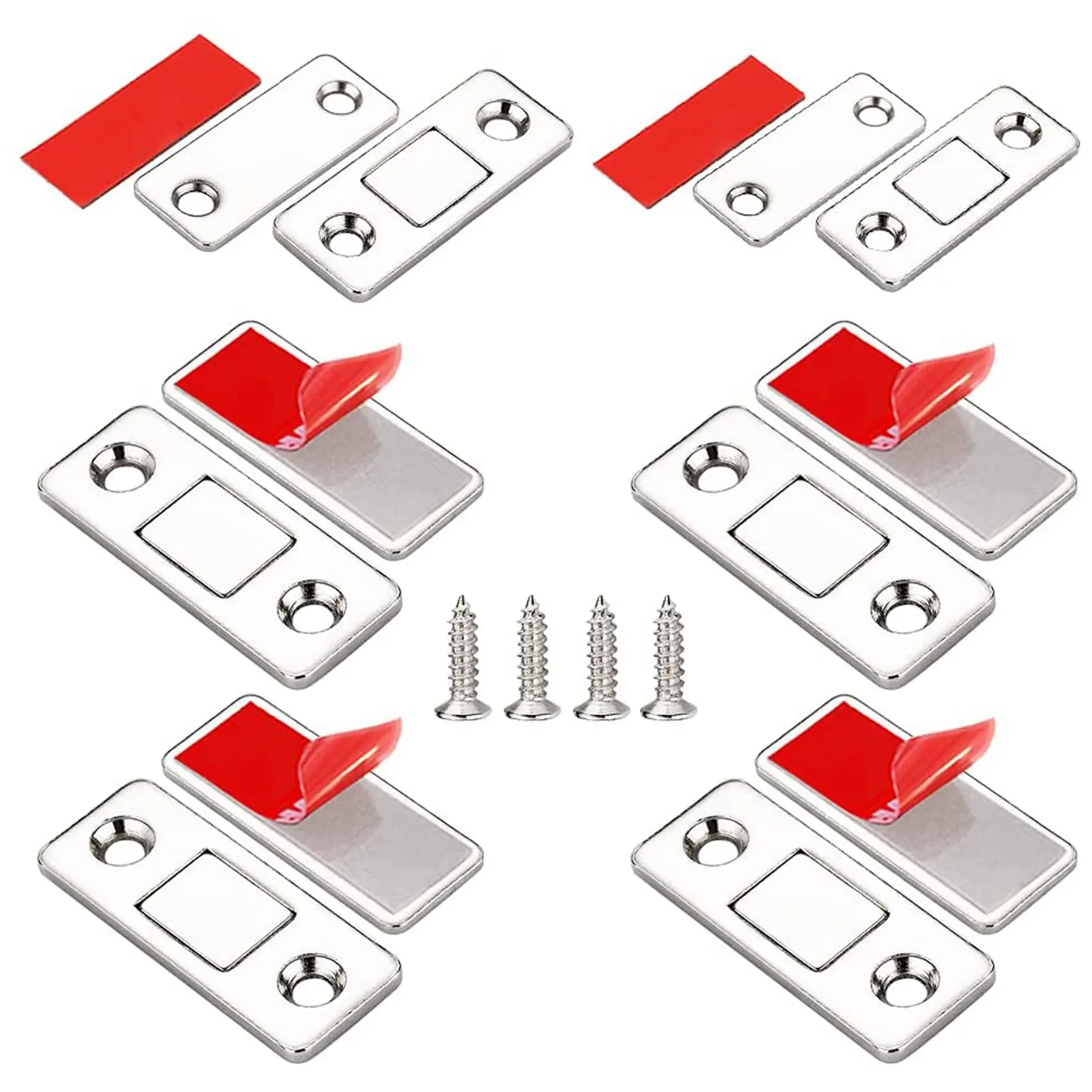 Magnetic Door Catch, Ultra Thin Cabinet Magnets Stainless Steel Cabinet Door Magnetic Catch, For Closet Drawer