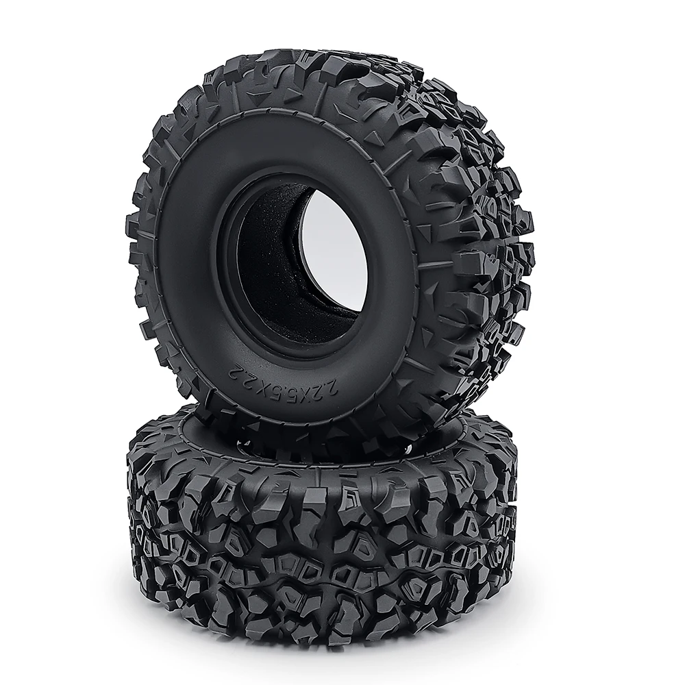 YEAHRUN 2.2 inch Beadlock Rubber Wheel Tires 140mm OD for Axial SCX10 Wraith TRX-4 1/10 RC Crawler Car Model Upgrade Parts