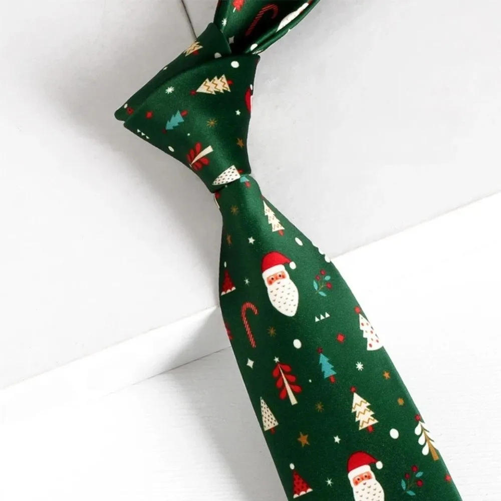Funny Santa Claus Christmas Necktie Christmas Tree Snowflakes Xmas Shirt Tie Gift Reindeer Man Necktie Suit Accessories